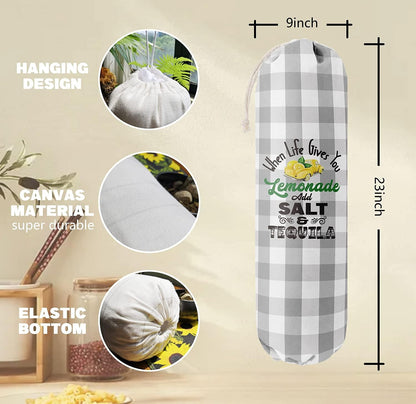 Funny You Me & The Dogs, Grocery Bags Holder Organizer For Shopping Bags, Wall Mount Plastic Bags Storage Container Dispensers, Gift For The Preferred Family And Friends