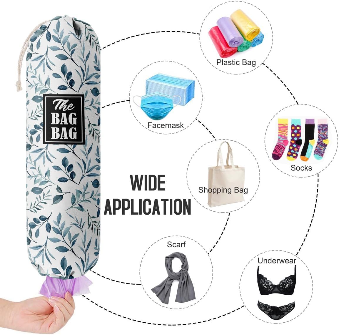 Funny You Me & The Dogs, Grocery Bags Holder Organizer For Shopping Bags, Wall Mount Plastic Bags Storage Container Dispensers, Gift For The Preferred Family And Friends