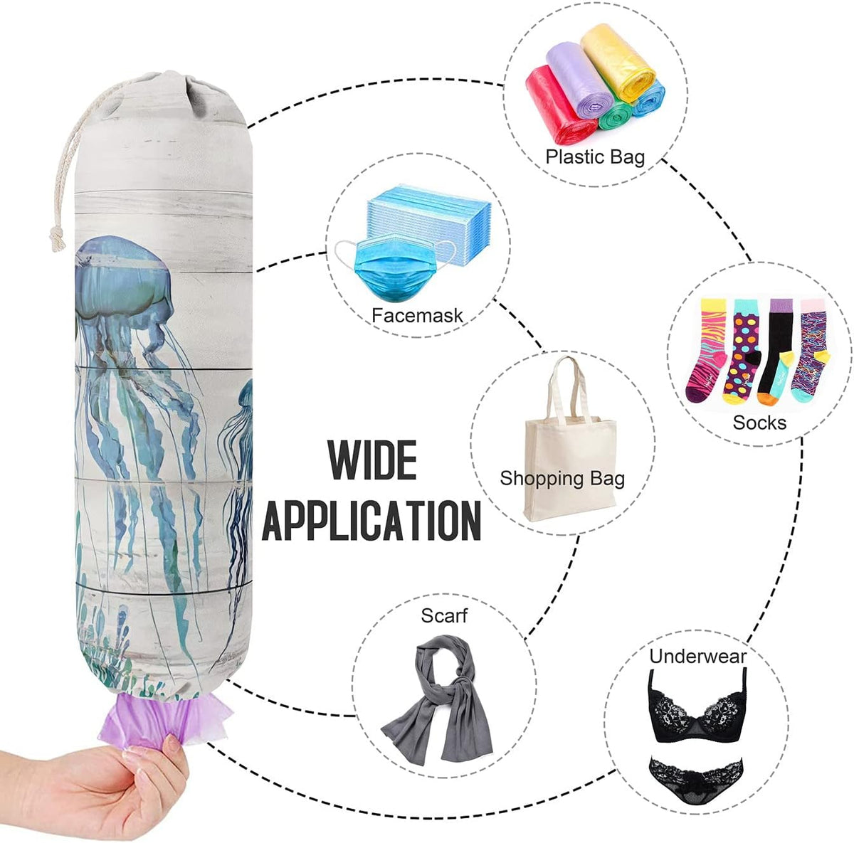 Funny You Me & The Dogs, Grocery Bags Holder Organizer For Shopping Bags, Wall Mount Plastic Bags Storage Container Dispensers, Gift For The Preferred Family And Friends