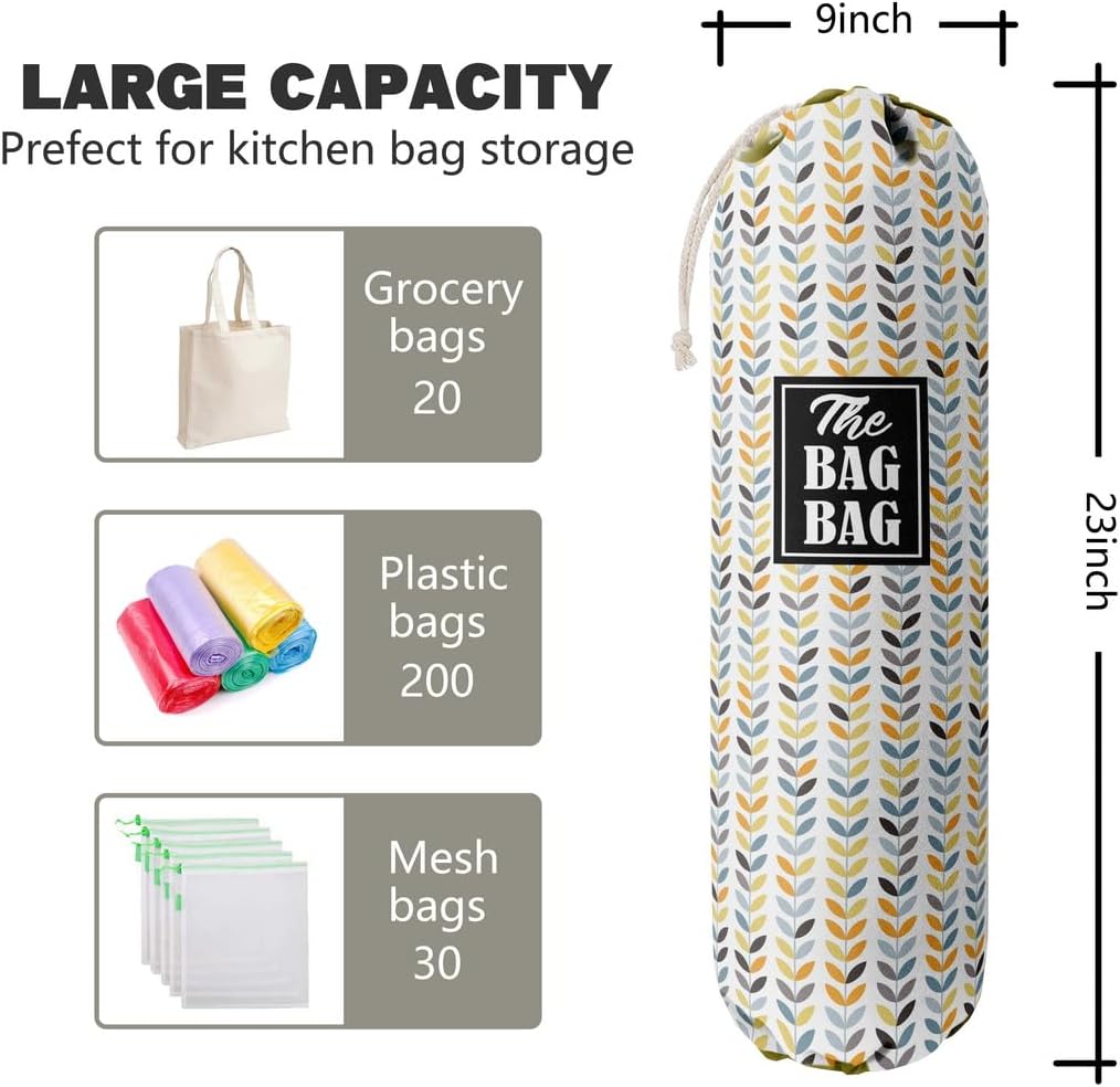 Funny You Me & The Dogs, Grocery Bags Holder Organizer For Shopping Bags, Wall Mount Plastic Bags Storage Container Dispensers, Gift For The Preferred Family And Friends