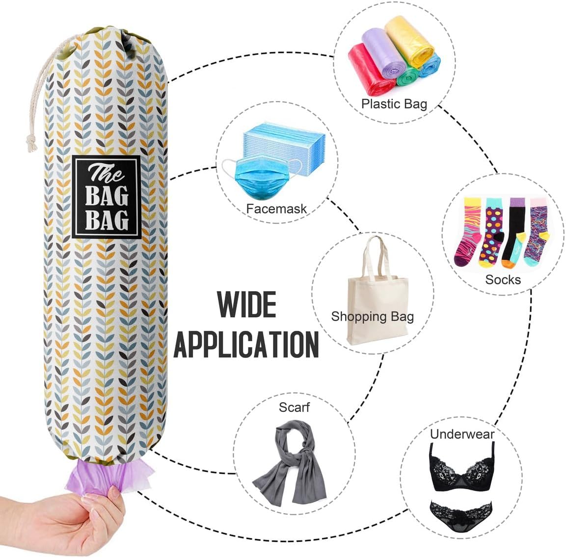 Funny You Me & The Dogs, Grocery Bags Holder Organizer For Shopping Bags, Wall Mount Plastic Bags Storage Container Dispensers, Gift For The Preferred Family And Friends
