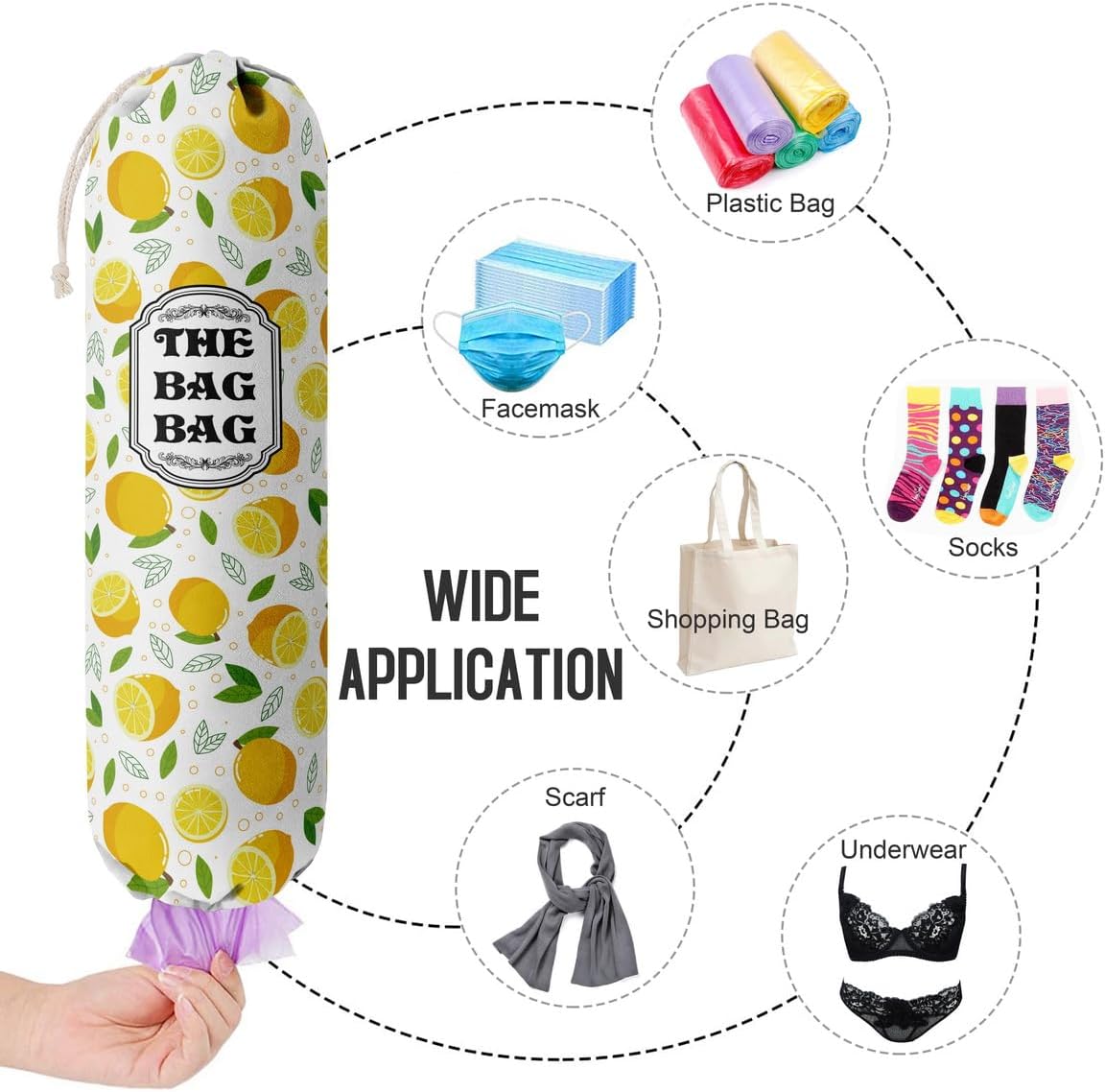 Funny You Me & The Dogs, Grocery Bags Holder Organizer For Shopping Bags, Wall Mount Plastic Bags Storage Container Dispensers, Gift For The Preferred Family And Friends