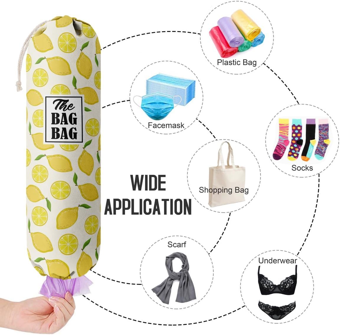 Funny You Me & The Dogs, Grocery Bags Holder Organizer For Shopping Bags, Wall Mount Plastic Bags Storage Container Dispensers, Gift For The Preferred Family And Friends