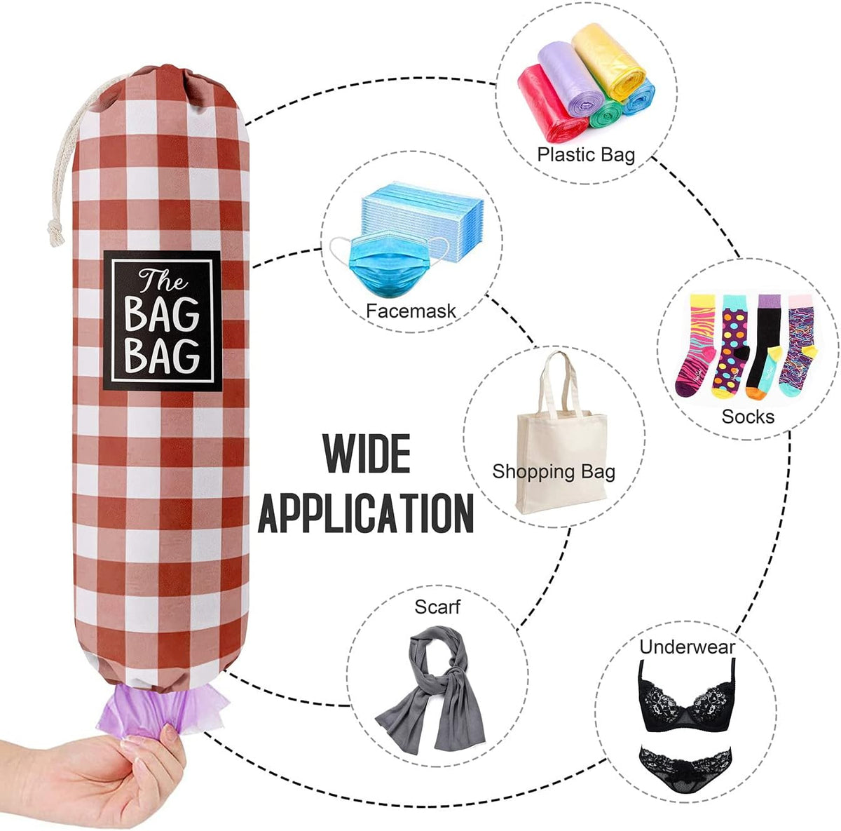 Funny You Me & The Dogs, Grocery Bags Holder Organizer For Shopping Bags, Wall Mount Plastic Bags Storage Container Dispensers, Gift For The Preferred Family And Friends
