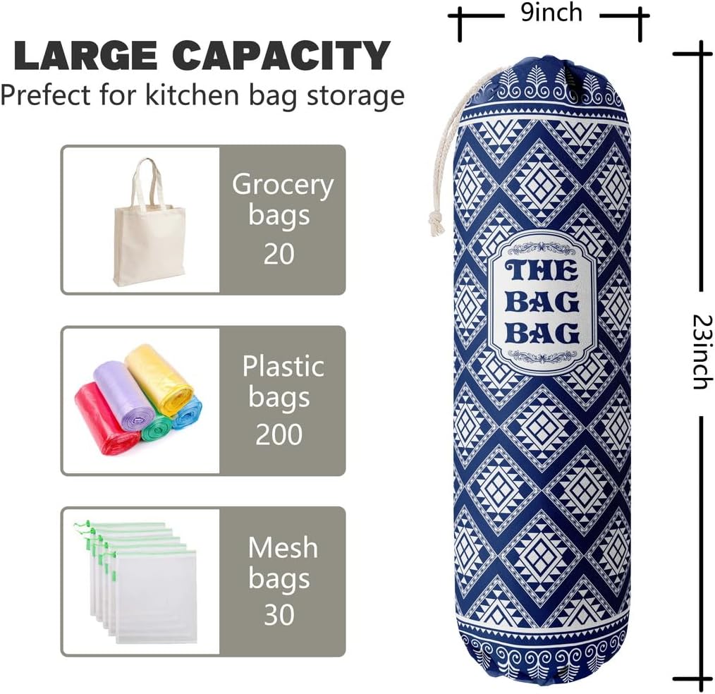 Funny You Me & The Dogs, Grocery Bags Holder Organizer For Shopping Bags, Wall Mount Plastic Bags Storage Container Dispensers, Gift For The Preferred Family And Friends