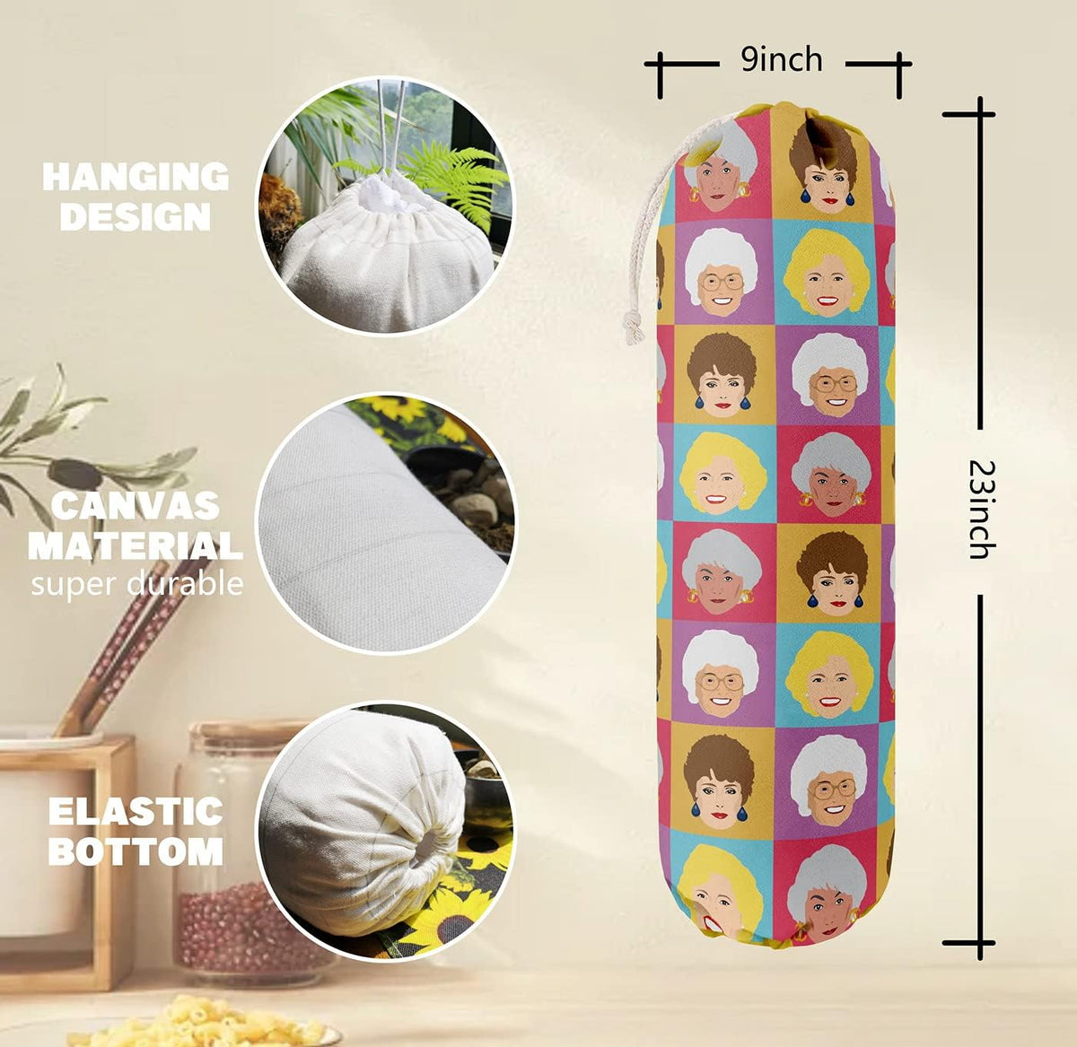 Funny You Me & The Dogs, Grocery Bags Holder Organizer For Shopping Bags, Wall Mount Plastic Bags Storage Container Dispensers, Gift For The Preferred Family And Friends
