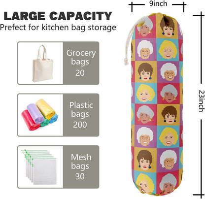 Funny You Me & The Dogs, Grocery Bags Holder Organizer For Shopping Bags, Wall Mount Plastic Bags Storage Container Dispensers, Gift For The Preferred Family And Friends