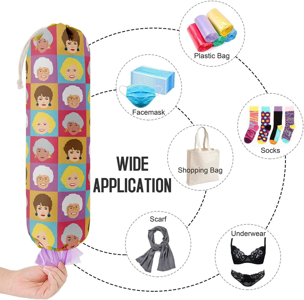 Funny You Me & The Dogs, Grocery Bags Holder Organizer For Shopping Bags, Wall Mount Plastic Bags Storage Container Dispensers, Gift For The Preferred Family And Friends