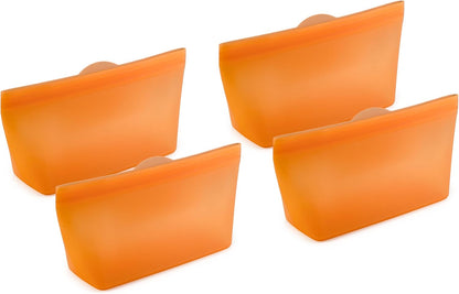 Reusable Sandwich Bags - Set of 6 Pool Blue Silicone Freezer Bags, Airtight Leak Resistant Reusable Zip Bags for Kitchen Home Food Prep, Microwave & Sous Vide Safe