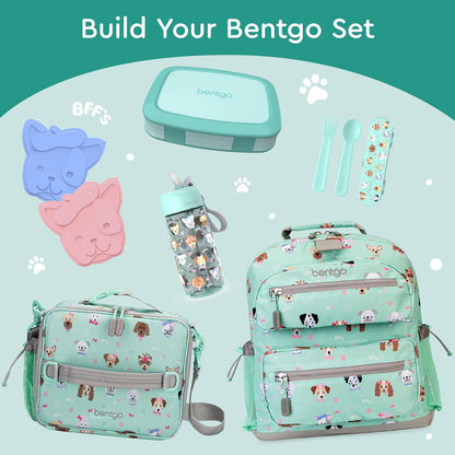 Bentgo Kids Bento-Style 5-Compartment Leak-Proof Lunch Box - Ideal Portion Sizes for Ages 3 to 7 - Durable, Drop-Proof, Dishwasher Safe, PFAS & BPA-Free & Made with Food-Safe Materials (Blue)
