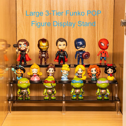 HENABLE 4 Tier Acrylic Perfume Organizer Stand, Clear Display Risers for Perfume, Cologne, Cosmetic, Skincare, Funko POP, Dessert Display, Cupcake Stand Holder