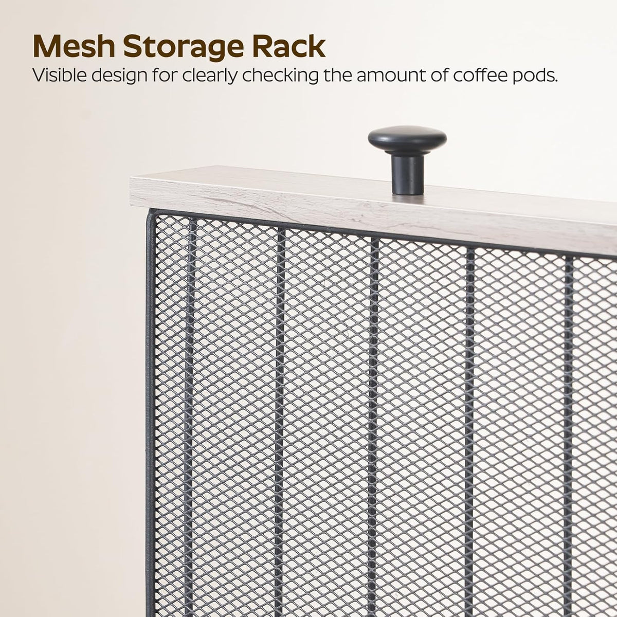 YATINEY Coffee Pod Drawer Holder, Coffee Pod Drawer for K Cup, 35 Capacity Coffee Capsules Storage Organizer, Sliding Mesh Basket, for Home Office, Kitchen, Rustic Brown KH08BRG1