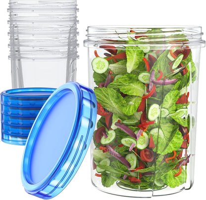 Freezer Storage Containers, [-16 Oz] Airtight Plastic Food Storage Containers with Twist Top Lids, Soup, Meal Prep Containers | BPA Free | Stackable | Leakproof | Microwave/Dishwasher Safe