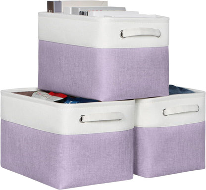 Foldable Storage Bin Collapsible Basket 12" x 10" x 9.5" Cube Storage Organizer Bins with Dual Carry Handles for Home Closet Shelves Drawers Organizer, Set of 3, Grey