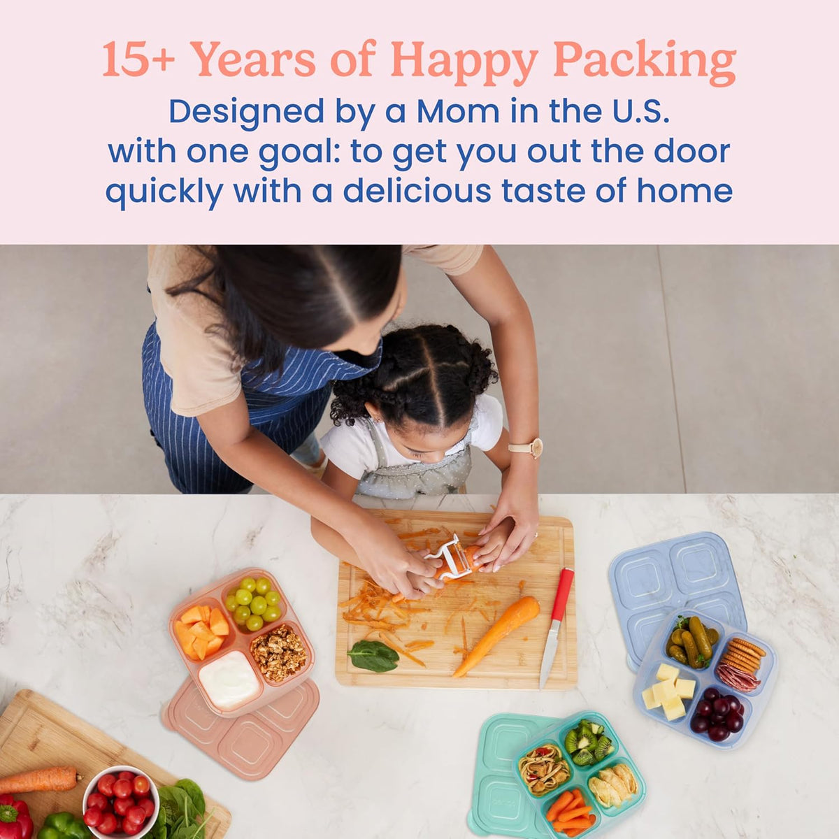 Bentgo Easyboxes 4-Compartment Snack Containers - 8-Piece Set with 4 Trays & 4 Custom-Fit Lids to Seal in Freshness - Reusable Food Storage & Meal Prep Bento BPA-Free Containers (Brights 4-Pack)