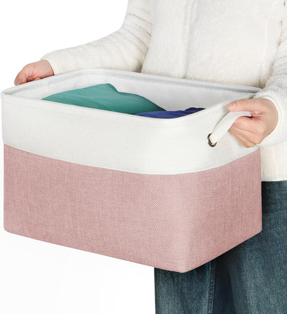 Foldable Storage Bin Collapsible Basket 12" x 10" x 9.5" Cube Storage Organizer Bins with Dual Carry Handles for Home Closet Shelves Drawers Organizer, Set of 3, Grey