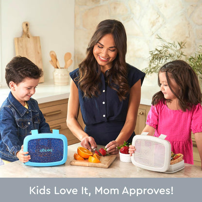Bentgo Kids Bento-Style 5-Compartment Leak-Proof Lunch Box - Ideal Portion Sizes for Ages 3 to 7 - Durable, Drop-Proof, Dishwasher Safe, PFAS & BPA-Free & Made with Food-Safe Materials (Blue)