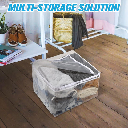 HIBAG 20 Gallon Large Storage Bag for Clothes, Zipper Clothing Storage Bag, Clear Organizer with Reinforced Handles, for Comforters Blankets Pillows Bedding