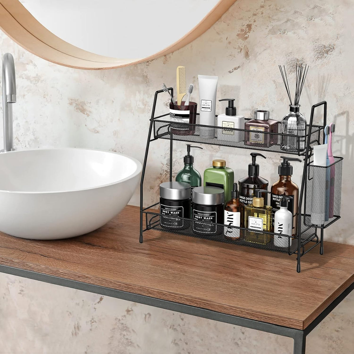 SPISPI Spice Rack Organizer for Cabinet, Bathroom Organizer Countertop, Bathroom Counter Organizer, Kitchen Countertop Organizer, Bathroom Vanity Organizer