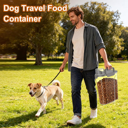 Uppetly Dog Cat Food Storage Container, 5-7Lbs Pet Food Containers, Airtight Cat Food Container with Portable Handle & Measuring Cup, Small Animal Dry Food Dispenser for Dogs, Cats and Birds