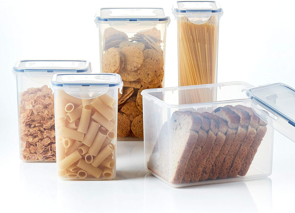 LOCK & LOCK Easy Essentials Food lids (flip-top) / Pantry Storage/Airtight containers, BPA Free, top-16.5 Cup-for Cereal, Clear