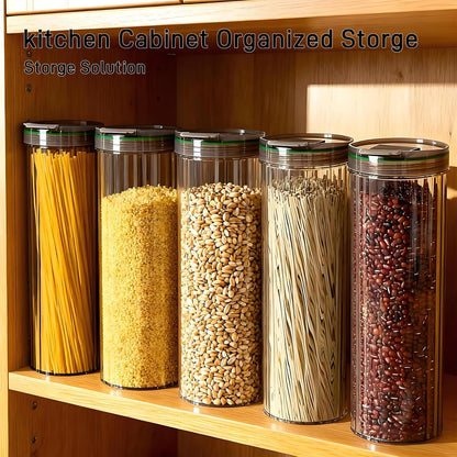 11-Inch Tall Airtight Spaghetti Container - Clear Pasta Holder Organizer for Kitchen Pantry, Fits Full-Length Noodles, Coffee Beans, Rice, Dry Foods (48oz, 2 Pcs)