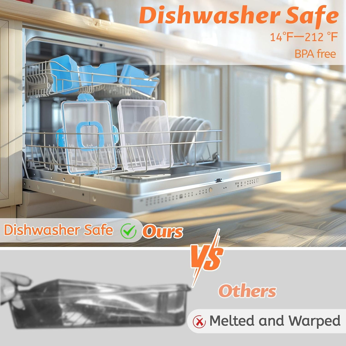 TCHZA Snackle Box Container, Dishwasher Safety - Divided Serving Tray with Lid and Handle, Charcuterie Board for Portable Snack Platters - Clear Organizer for Fruits Snacks,Perfect for Road Travel