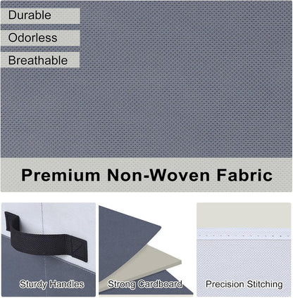 WUIKE Closet Organizers and Storage, Trapezoid Storage Bins, Fabric Closet Bins with Handles, Foldable Storage Baskets for Clothes, Purse, Blanket, Herringbone Gray, Extra Large