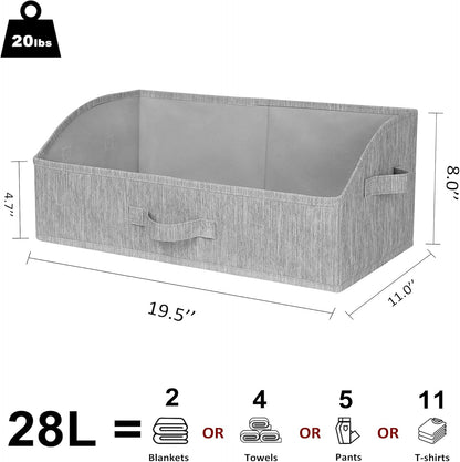 WUIKE Closet Organizers and Storage, Trapezoid Storage Bins, Fabric Closet Bins with Handles, Foldable Storage Baskets for Clothes, Purse, Blanket, Herringbone Gray, Extra Large