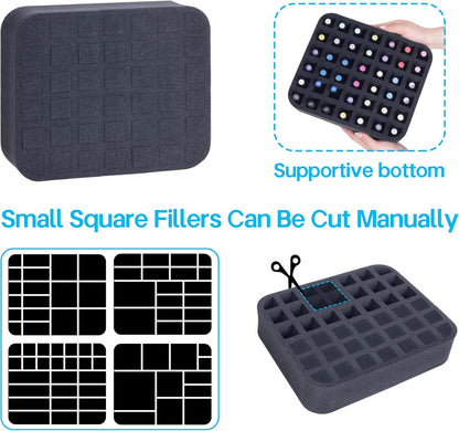 2 Pack Nail Polish Organizer Holder Foam Pad with Slots for Storage 60 Bottles (15ml/0.5fl.oz) Nail Polish or Essential Oil Tray for Drawers Black