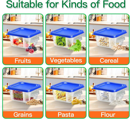 4 pcs 4qt Food Storage Containers with Lid, Square Clear Commercial Food Storage Containers with Handle and Scale for Food Storage in Home Kitchen & Dining (Green)