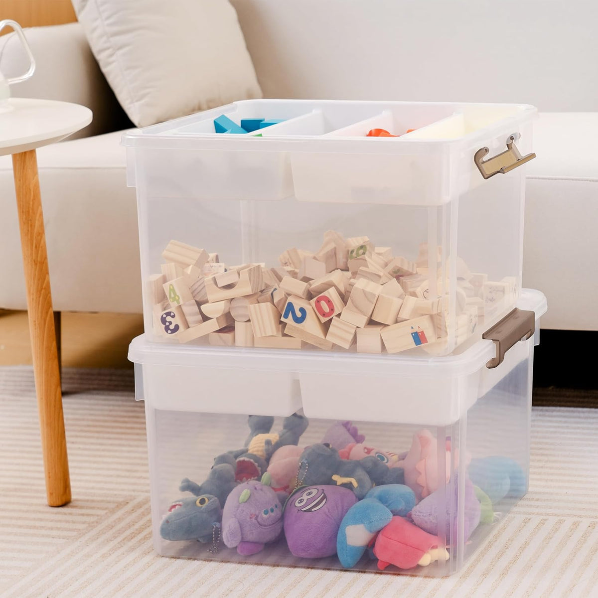 Citylife 17 QT Plastic Storage Box with Removable Tray Craft Organizers and Storage Clear Storage Container for Organizing Bead, Tool, Sewing, Playdoh