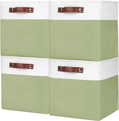 Bagnizer Large Fabric Storage Baskets | 50L Storage Bins, Decorative Linen Closet Baskets with Handles for Organizing, Shelf, Toys, Clothes, Home, Office, Nursery, 17x12x15Inches (Grey&White)