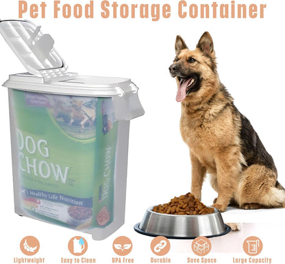 Buddeez Airtight Pet Food Storage Container - 50 QT/50 LB Capacity Dog Food Storage Container - Cat Food Container, Bird Seed Storage Container, Rolling Storage Bin, Air Tight with Handle & Scoop