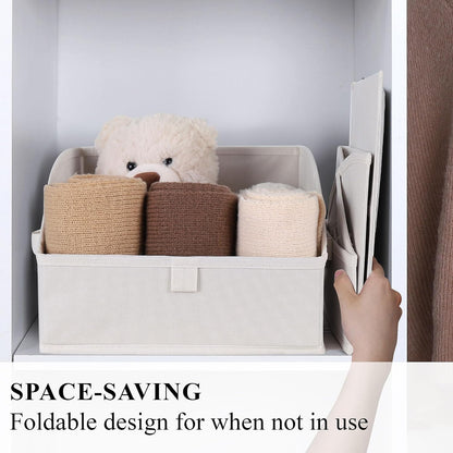 WUIKE Closet Organizers and Storage, Trapezoid Storage Bins, Fabric Closet Bins with Handles, Foldable Storage Baskets for Clothes, Purse, Blanket, Herringbone Gray, Extra Large