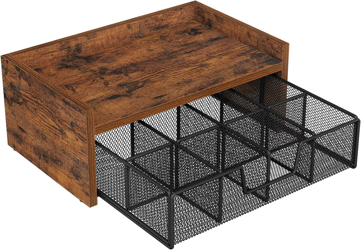 YINMIT Tea Bag Organizer, Tea Bag Holder with Drawer, Wood Tea Box Organizers and Storage Chest, Tea Station Chest Display for Countertop Kitchen, Office