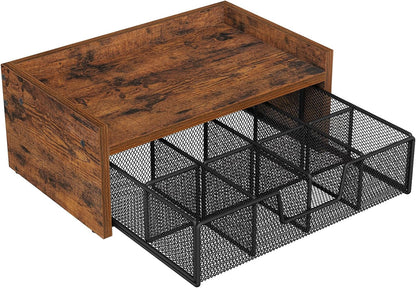 YINMIT Tea Bag Organizer, Tea Bag Holder with Drawer, Wood Tea Box Organizers and Storage Chest, Tea Station Chest Display for Countertop Kitchen, Office