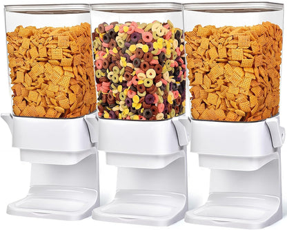 Cereal Dispenser Countertop,5.5L Cereal Containers Storage Dispenser for Pantry,Dry Food Storage Rice Containers,Candy Dispenser,Snack Organizer Machine for Grains, Nuts,Oatmeal, Pet Food White