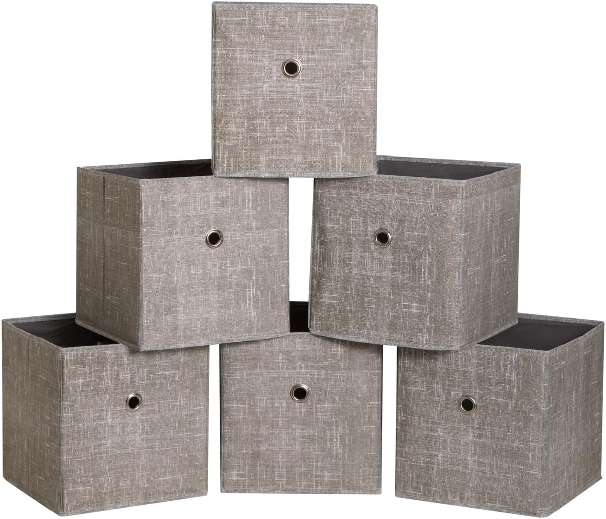 Black Foldable Storage Cubes Bins ,11 Inch Cloth Storage Cube Fabric Storage Box Cubes Organizer Baskets with Handles for Home Organizer Set of 3 (Black)
