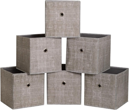 Black Foldable Storage Cubes Bins ,11 Inch Cloth Storage Cube Fabric Storage Box Cubes Organizer Baskets with Handles for Home Organizer Set of 3 (Black)
