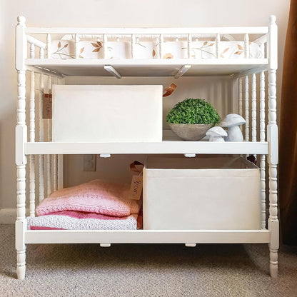 CHICVITA Large Storage Baskets for Shelves, Fabric Storage Bins with Metal Frame, Closet Organizers and Storage Boxes for Clothes Toy, Beige