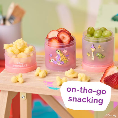 Whiskware Bluey Stackable Snack Containers for Babies, Toddlers, and Kids, 3 Stackable Snack Cups for School and Travel, Cupholder Friendly, Bluey and Bingo! Let’s Do This!