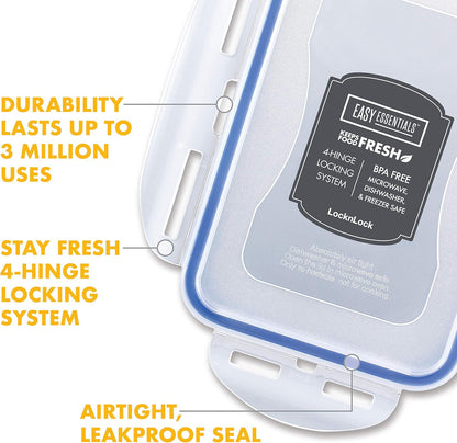 LOCK & LOCK Easy Essentials Food lids (flip-top) / Pantry Storage/Airtight containers, BPA Free, top-16.5 Cup-for Cereal, Clear