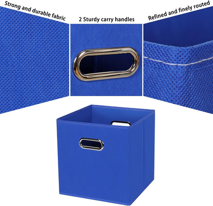 Black Fabric Cubby Storage Bins，13x13x13 Inches ，Cube Organizer Bin Foldable Storage Boxes with Dual Handles Fabric Organizer Box and collapsible Storage basket，Set of 3 ，Black