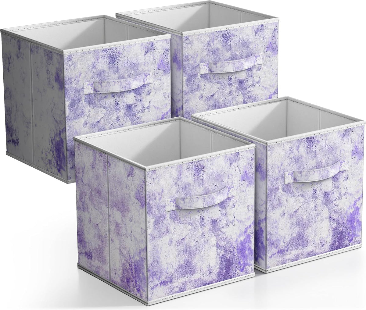 Sorbus Foldable Storage Bins - 11 Inch Sturdy Collapsible Fabric Storage Cubes with Handle - 4 Baskets for Organizing Clothes & Toys - Organization & Storage Baskets for Shelves, Pantry, Closet, Cubby