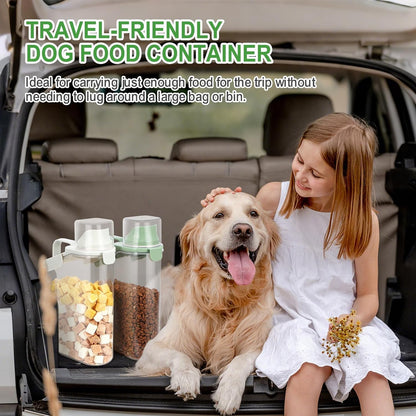TBMax Rice Container Cereal Storage Container 2 Pack 5 Lbs, Kitchen Pantry Dry Food Storage Holder with Easy-Pouring Spout & Handy Cup, Small Pet Dog Cat Food Dispenser for Daily Feeding -Grey