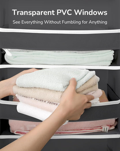 ULG Over The Door Organizer with 6 Large Pockets 12 Side Pockets, 50lbs Weight Capacity Door Hanging Organizer for Bedroom, Bathroom, Pantry, Nursery Storage, Beige