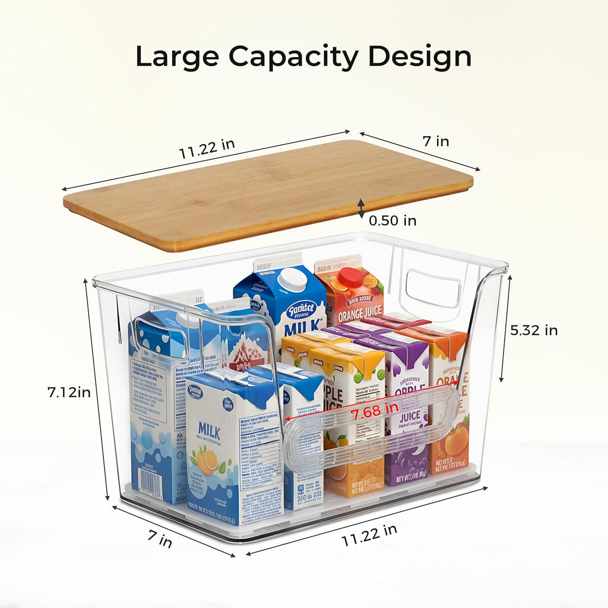2 Set Pantry organizers and Storage,Trash Bag Holder Under sink Organizer for 4-13 Gal Bags,Trash Bag Dispenser with Bamboo Lids and Stackable Clear Bins for Potato, Onion, Garlic, Fruit, Vegetables