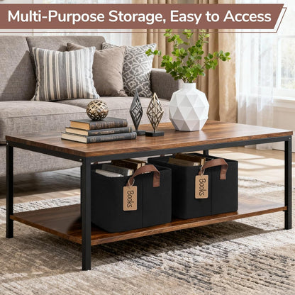 CHICVITA 4 Pack Large Storage Baskets for Shelves, Collapsible Closet Organizer Bins with Metal Frame, Fabric Storage Bins for Clothes Towels Organization, 16.8" x 11" x 9.8", Beige