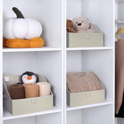 WUIKE Closet Organizers and Storage, Trapezoid Storage Bins, Fabric Closet Bins with Handles, Foldable Storage Baskets for Clothes, Purse, Blanket, Herringbone Gray, Extra Large